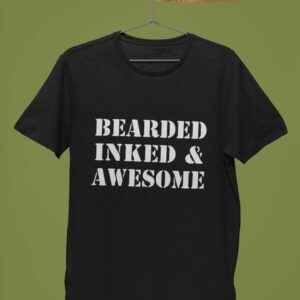 thelegalgang,Bearded Inked and Awesome T Shirt for Bearded Men,MEN.