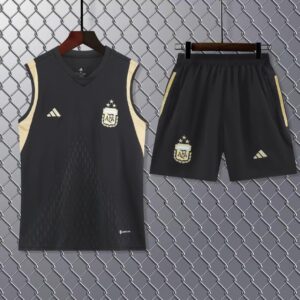 Argentina sleeveless black training Jersey with shorts