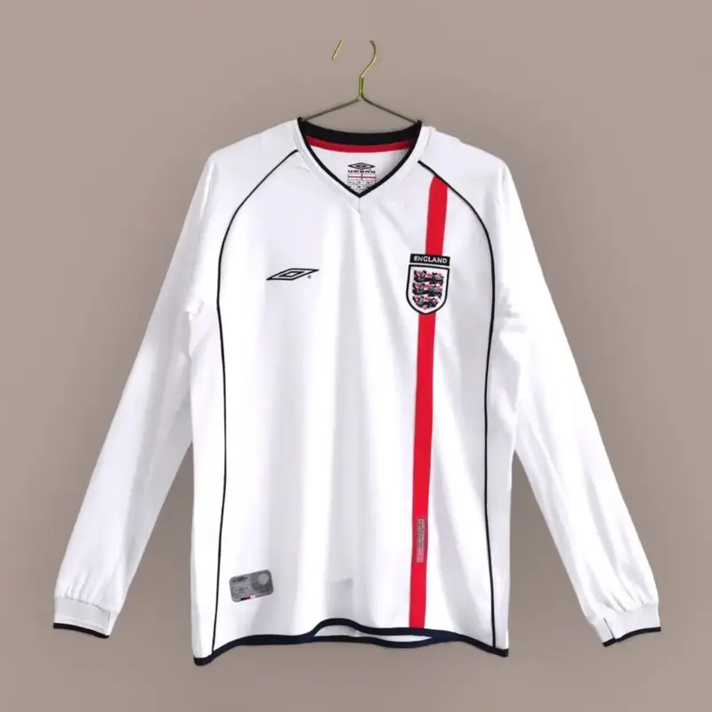 England Home 2002 Retro Vintage Full Sleeve Jersey