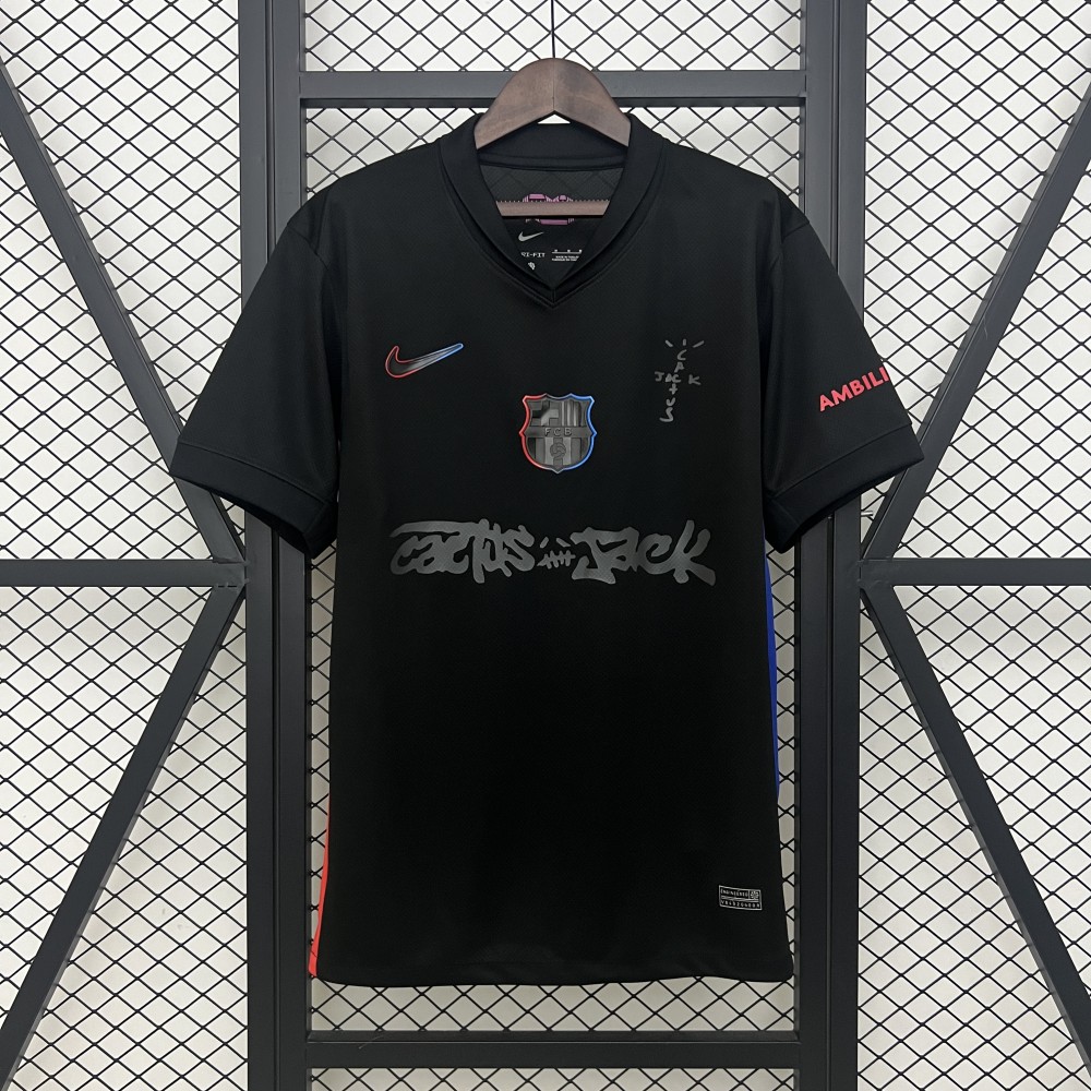Barcelona x Travis Scott Cactus Jack Black Away Edition Jersey