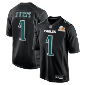 Jalen Hurts Carbon Black Philadelphia Eagles Super Bowl LIX Fashion Game Player Jersey
